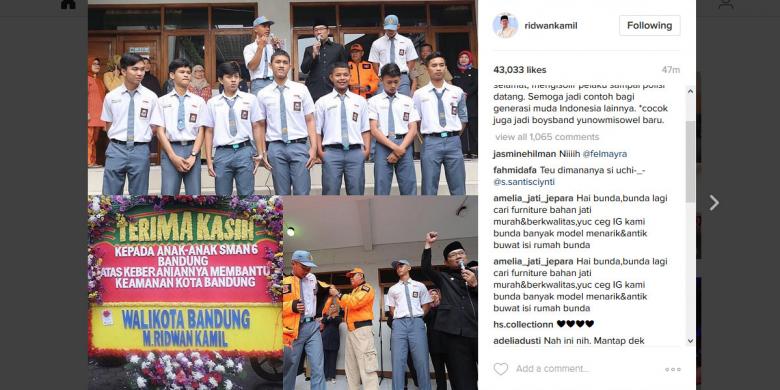 0908484siswa SMA780x390 WalikotaBandung Ridwan Kamil Beri Penghargaan kepada Siswa SMA yang Kejar Pelaku Teror Bom